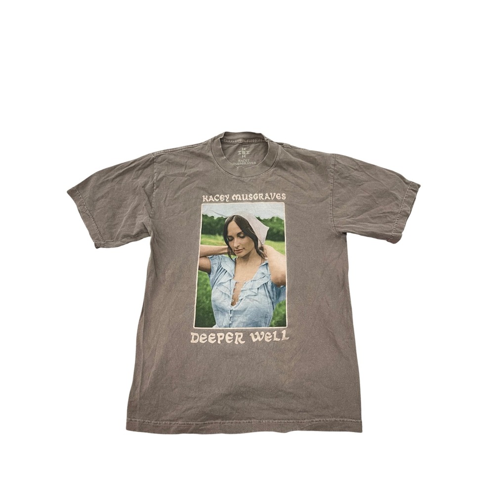 Kacey Musgraves Deeper Well Graphic T-Shirt Brown Tracklist Tour Tee Small